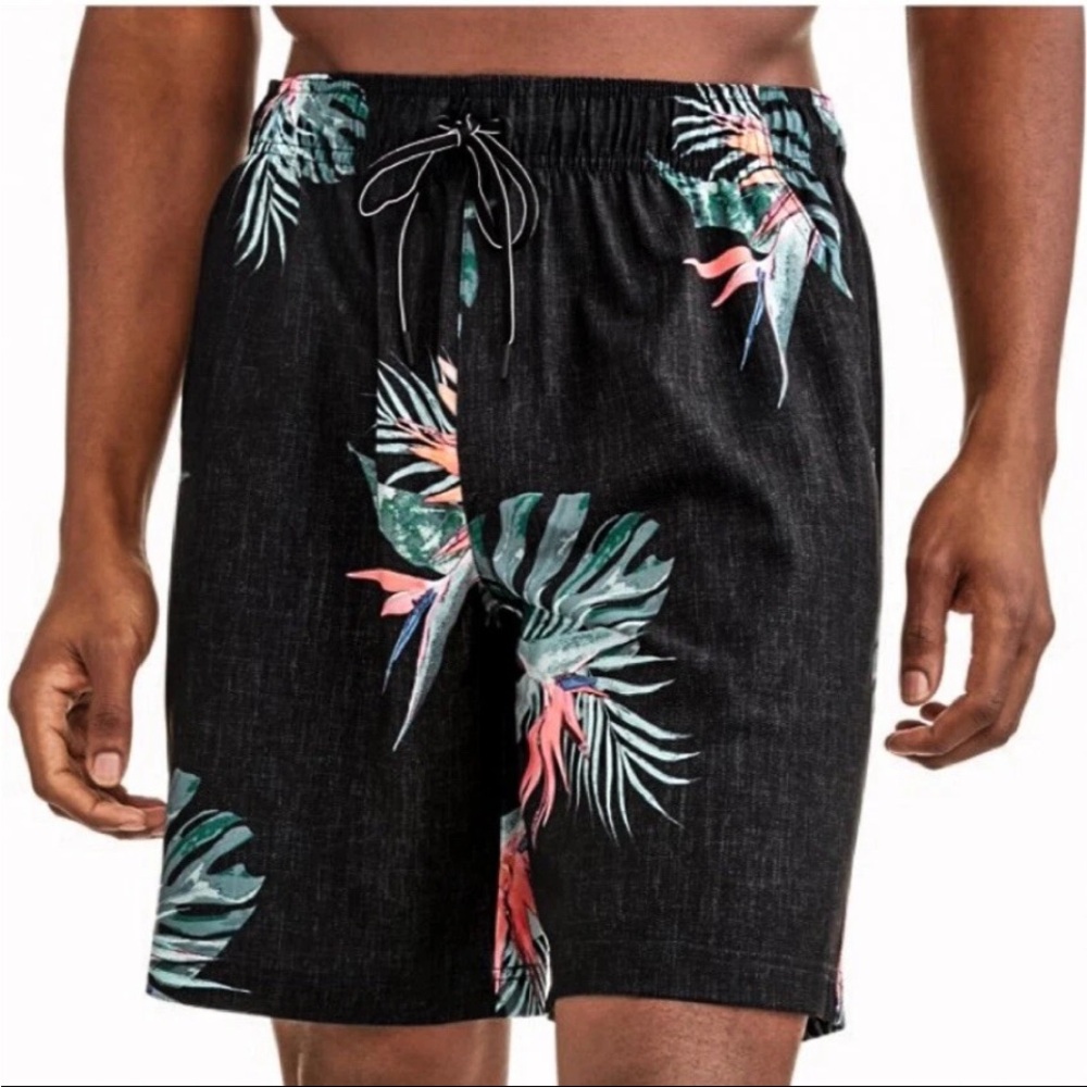 George Black Tropical Leaf Board Shorts